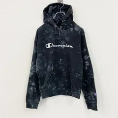 Champion　チャンピオン　スウェットパーカー/フーディー　タイダイ柄　黒　ブラック　Mサイズ　古着