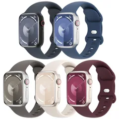 【新着商品】5本セット アップルウォッチ バンド コンパチブル Apple Watch バンド 38mm 40mm 41mm 42mm 44mm 45mm 46mm 49mm スポーツストラップ 交換ベルト 柔らかいシリコン素材 通気性 防水性 に対応 iW