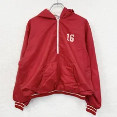 ～80s　BETLIN　NFL　ミネソタバイキングス　アノラックパーカー　ヴィンテージ　赤　レッド　Lサイズ　古着