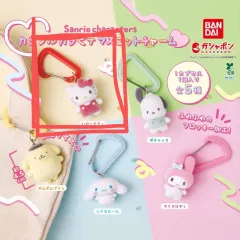 サンリオ ハローキティ カラビナ ガチャ フロッキー カラフル ぬいぐるみ フィギュア キーホルダー