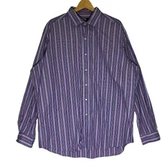 90's vintage 90年代 ヴィンテージ Polo by Ralph Lauren ポロバイラルフローレン 長袖シャツ ボタンダウン ストライプ柄 インドネシア製 XLサイズ パープル ブルー