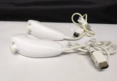 T【HY】【動作品】ニンテンドー 純正 Wii ヌンチャク 拡張コントローラー RVL-004 シロ ホワイト 2個セット アナログスティック[ゆうパケット発送、送料無料]HY004