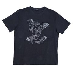 LOUIS VUITTON ルイヴィトン Tシャツ フラワー刺繍 ネイビー M - メルカリ