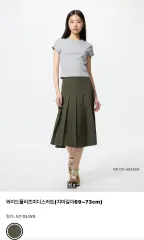 UNIQLO ワイド プリーツ ミディ スカート（スカート丈 69 73cm）