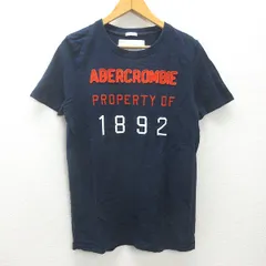 g■アバクロンビー&フィッチ/Abercrombie&Fitch コットンTシャツ【XL】紺/men's/80【中古】■