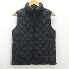 t■ユニクロ/UNIQLO キルティング ライトダウンベスト■黒【 L 】LADIES/54【中古】