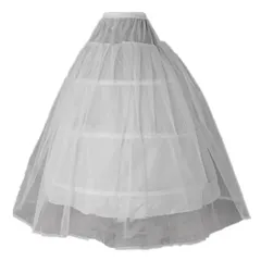 【在庫処分】[BTKAKAN] パニエ ワイヤー 3本 3段 大人用 ロング パニエ 白 85cm Aライン ウェディング ドレス用 ボリューム 調節可能 チュール フリル コスプレ ロリータ 結婚式 発表会 ペチコート ホワイト