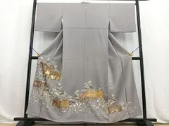 平和屋着物■豪華色留袖　駒刺繍　流水草花文　金彩　正絹　逸品　BAAW8223ycのサムネイル