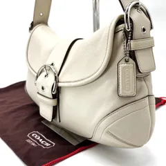 【良品】coach y2k soho shoulder handbag belt silver parts leather white コーチ ソーホー ハンドバッグ