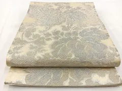 平和屋着物◎六通柄袋帯　更紗花文　銀糸　正絹　逸品　BAAW8595ycのサムネイル