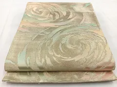 平和屋着物◎六通柄袋帯　渦巻　金銀糸　引箔　正絹　逸品　BAAW8599ycのサムネイル