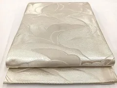 平和屋着物◎六通柄袋帯　飛鶴文　銀糸　正絹　逸品　BAAW8601ycのサムネイル