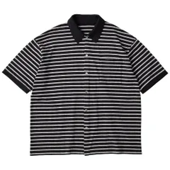 PORTER CLASSIC ポータークラシック H/W BEATNIK BORDER OPEN POLO SHIRT BLACK ボーダー ポロシャツ トップスのサムネイル