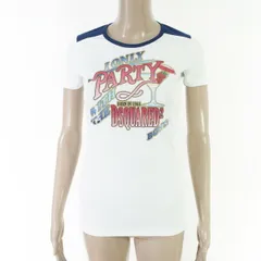 90%OFF 新品 ディースクエアード DSQUARED2 トップス XS LCS1730 XSサイズ ホワイト レディース 半袖Tシャツ プリントTシャツ コットン イタリア製
