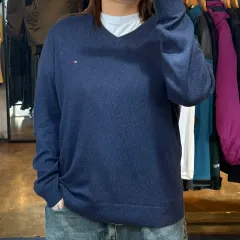 トミーヒルフィガー ネイビー Vネック ニット