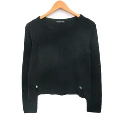 ストロベリーフィールズ STRAWBERRY-FIELDS ニット セーター 長袖 ビジュー シンプル ブラック 黒 /KT14