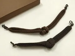 平和屋着物▼男性　和装小物　羽織紐2点　夏物　茶色系　逸品　AABH4366ay