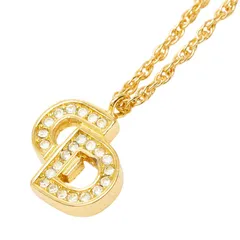 ディオール CDロゴ ラインストーン ネックレス ゴールド メッキ レディース Dior【1-0264653】