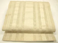 平和屋着物＊夏物　博多織　八寸名古屋帯　紗献上　丁子色　DABD6919cm