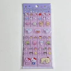 サンリオ チェゴシム×サンリオキャラクターズ タイルシール パープル シール ステッカー デコ 手帳 ノート ティー・シー・ピー