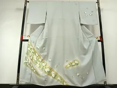 平和屋着物●訪問着　枝花文　暈し染め　金彩　正絹　逸品　AABH4866fy