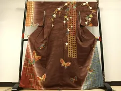平和屋着物●世界的ファッションデザイナー　山本寛斎　kansaiブランド　訪問着　駒刺繍　花蝶文　暈し染め　金彩　正絹　逸品　AABH4897fy 平和屋着物○世界的ファッションデザイナー 山本寛斎 kansaiブランド
