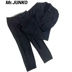 Mr.JUNKO メンズ ウォッシャブル スリム ストライプ スーツ セット M
