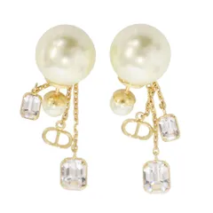 Christian Dior クリスチャンディオール ストーンパールデザインピアス セット  ゴールド