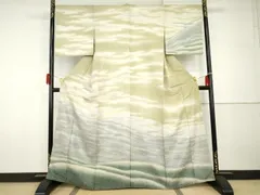 平和屋着物●十日町友禅作家　林静穂　訪問着　霞文　暈し染め　銀通し地　正絹　逸品　未使用　AABH7264cs