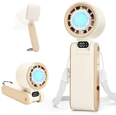 【 2025新登場 100段階強風 冷却プレート 】 ハンディファン 携帯扇風機 小型 強力 5way 冷却用 手持ち 首掛け 卓上 吊り下げ ペルチェ素子 冷感 ミニ ハンドクーラー 暑さ対策 充電式 15時間 長持ち 4段階切替 入切簡単 4a8d20f7