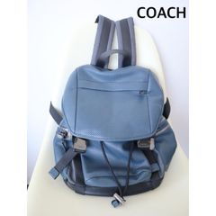 希少】コーチ マンハッタン リュック バックパック レザー ブルー 