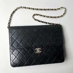 CHANEL / マトラッセ チェーンショルダーバッグ ラムスキン ブラック