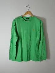 90s ポロ ラルフローレン ロングスリーブ 長袖Tシャツ オレンジ ポニー ヴィンテージ L