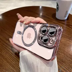 【新着商品】iphone 13Pro Max 用 ケース Magsafe対応 可愛い キラキラ ラインストーン スマホケース アイフォン 13Pro Max 用 クレア 透明 スマートフォン ケース カメラレンズ保護 耐衝撃 シンプル 韓国 人気 携帯ケース