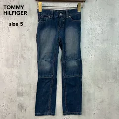 TOMMY HILFIGER トミーヒルフィガー デニム kids5サイズ C58 7134566 ジーンズ ジーパン ワークパンツ ストレート ニーパッチ 刺繍ロゴ キッズ 子供服  ボトムス カジュアル 定番 ★ ■■