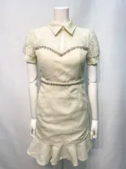 2394 DAZZY デイジー キャバクラ ドレス マーメイド レース 襟付き ビジュー タイト ミニ キャバドレス S