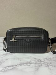 Dtnhill ローラーガス ショルダーバッグ クロスボディ レザー ブラック