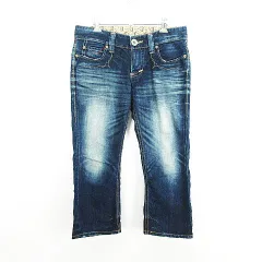 エドウィン EDWIN 503 BLUE TRIP BT5529 デニム ジーンズ ボトムス ジップアップ カプリ ユーズド加工 M インディゴ ※EKM