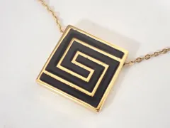 【美品】GIVENCHY ジバンシー ネックレス ゴールド スクエア ロゴ ヴィンテージ