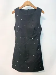 1808 キャバクラ ドレス ノースリーブ ラインストーン タイト ミニ キャバドレス XS