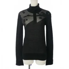 マメクロゴウチ  Mame Kurogouchi 24SS Landscape Graphic Sheer Knitted High Neck Top カットソー シアートップス 3 黒 ブラック MM24SS-KN009