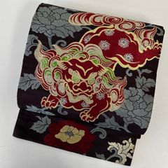 名古屋帯 洒落帯 高級 ♢ 正絹 アンティーク 龍 ドラゴン 大正ロマン