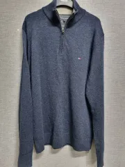 トミーヒルフィガー ハーフジップアップ ニット ネイビー 100