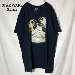 【STAR WARS】ポーグ クリーチャー キャラクター ムービーT 映画 ビックロゴ オーバーサイズ 半袖Tシャツ US古着 USA輸入 クロ XLsize