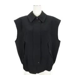ザラ ZARA ベスト ジャケット カットオフ ブラック L 250918E