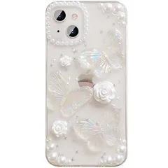 【新品】 KeKeYou iPhone 14 用 ケース クリア 可愛い ちょう 花柄 立体効果 TPUソフトケース 透明 かわいい 韓国 ケース 薄くて軽い 人気 おしゃれ スマホケース 耐衝撃 携帯カバー iPhone14 用 クリアケース (iPho 1