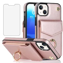 【新品】 iPhone 14 ケース用, phone14 ケース + スマホカバー iphone14 ?化 ガラス フ フィルム PUレザー財布型カード収納横置き機能リング スタンド 耐衝撃 Case Cover アイホン14ケース いphone １４ ア 1