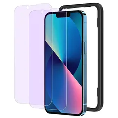 【新品】 NIMASO ブルーライトカット フィルム iPhone 17e/iPhone 16e/iPhone 14/iPhone 13/iPhone 13 Pro用 ガラスフィルム 目の疲れ軽減 強化ガラス 保護フィルム アイフォン 17e/16e/14 1