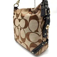 【良品】coach turn-lock y2k signature canvas gold parts  handbag brown unisex コーチ ハンドバッグ