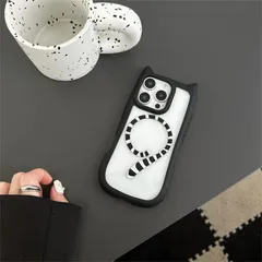 【新品】 case For iPhone 14 Pro ケース アイフォン14 プロカバー薄型可愛い猫 軽量 透明バック クリア ワイアレス充電 MagSafeに対応 保護 TPU 背面 マグセーフ対応 磁石内蔵 耐久性 落下防止 耐衝撃 (B5, iPh 1